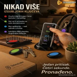 Lokator Ključeva sa Zvučnim Signalom – Set od 4 Privezka