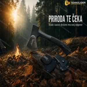 Lovačka Sekira JEEP za Kampovanje i Lov – 600g sa Futrolom