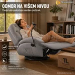 Luksuzna Rotirajuća Relax Fotelja sa Naslonom za Ležanje, Ljuljanjem i Držačem za Telefon