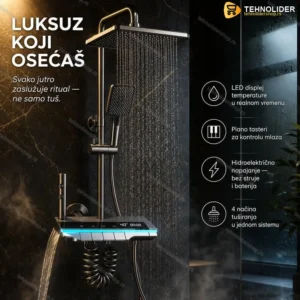 Luksuzni zidni tuš sa dodacima i displejom Premium model