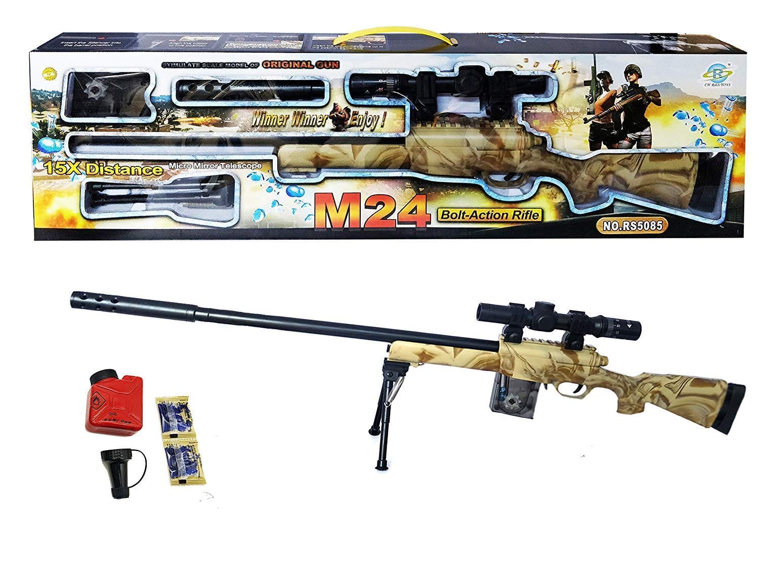 M24 puska snajper sa laserom i gel kuglicama snajper sa gelom - prednja strana