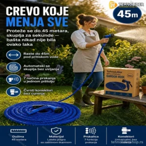Magično Rastegljivo Baštensko Crevo 45m + Prskalica Pistolj