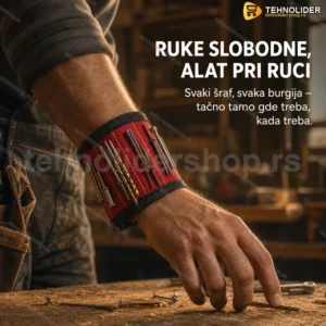 Magnetna Narukvica za Majstore – Držač Alata i Sitnog Pribora