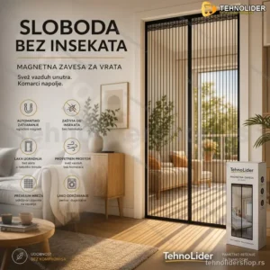 Magnetna Zavesa Protiv Insekata – Zaštita od Komaraca za Vrata 210×100 cm