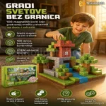 Magnetne Kocke 100 Delova – Edukativni Set za Kreativnu Gradnju