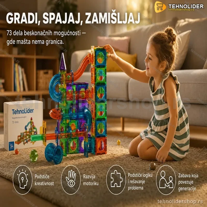 Magnetne Kocke 3D – Set od 73 Dela za Kreativnu Igru i Učenje Magnetne Kocke 3D – Set od 73 Dela za Kreativnu Igru i Učenje
