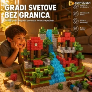 Minecraft Magnetne Kocke 500delova – Kreativni Magnetni Set za Sate Maštovite Igre-Najpovoljnije