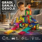 3D Magnetne kocke garaža – 68 delova sa 20 autića