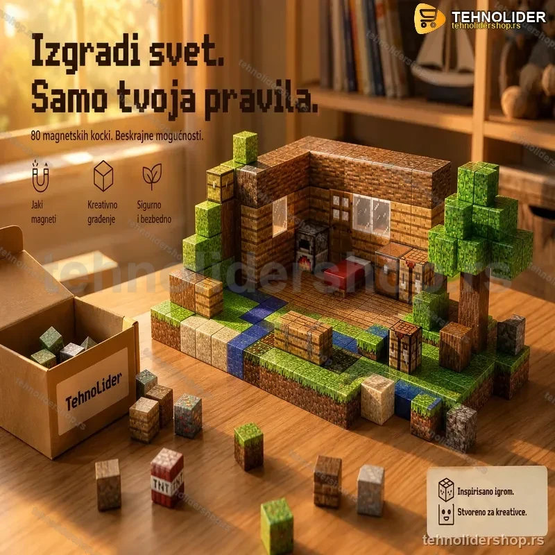 Magnetne Magične Kocke – Set od 80 Delova za Kreativnu Igru i Gradnju Magnetne Magične Kocke – Set od 80 Delova za Kreativnu Igru i Gradnju