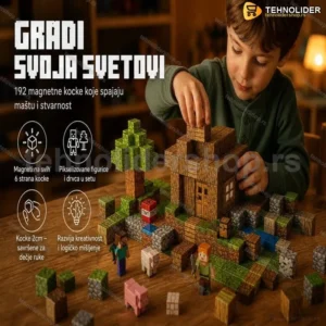 Magnetne magicne kocke 192 dela+4 coveka+drvca Premium set