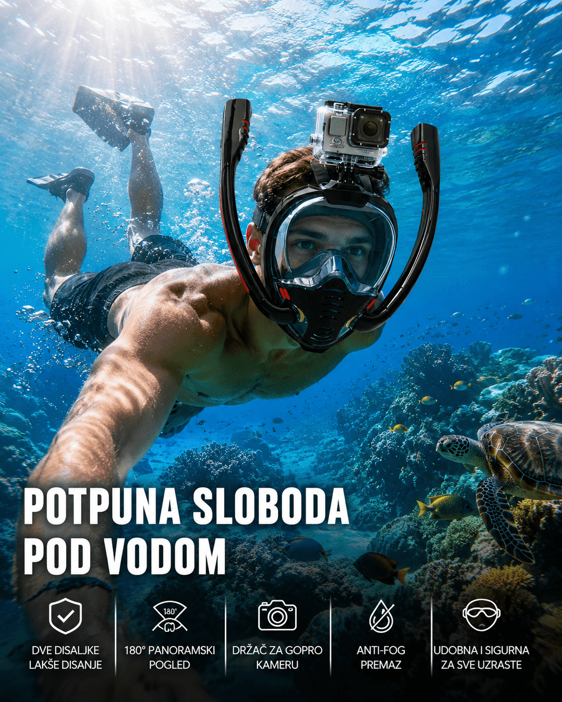 maska za ronjenje - prednja strana