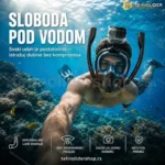 Maska za ronjenje, maska ronilacka sa dve disaljke sa drzacem za GoPro kamerom