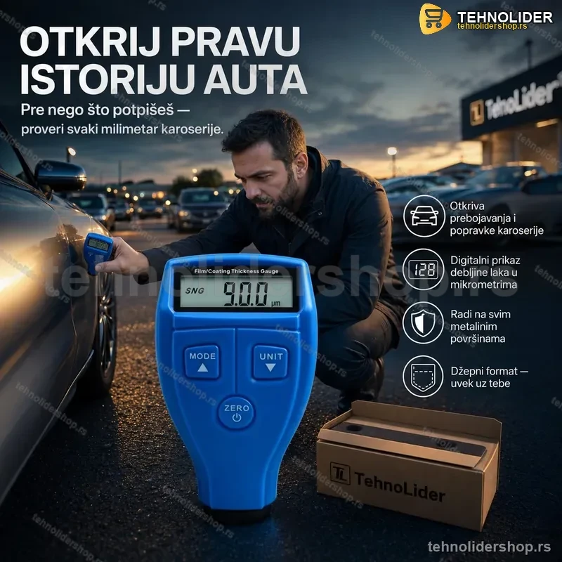 Merač Debljine Farbe – Digitalni Uređaj za Procenu Karoserije Merač Debljine Farbe – Digitalni Uređaj za Procenu Karoserije