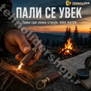 Metalni kremeni upaljač — punjivi privezak za preživljavanje