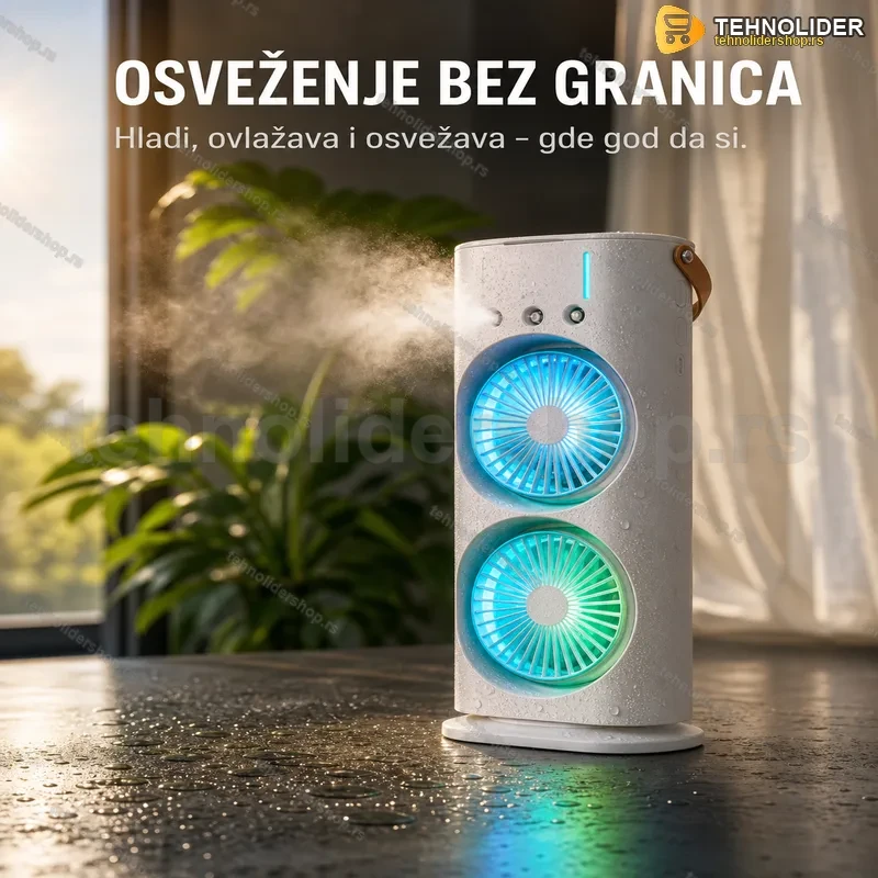 Dvozonski Mini Klima Ventilator 3 u 1 – Osveženje bez granica! Dvozonski Mini Klima Ventilator 3 u 1 – Osveženje bez granica!