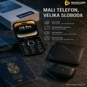Mini Mobilni Telefon na Preklop i16 Pro – Dual SIM, Kompaktan Dizajn
