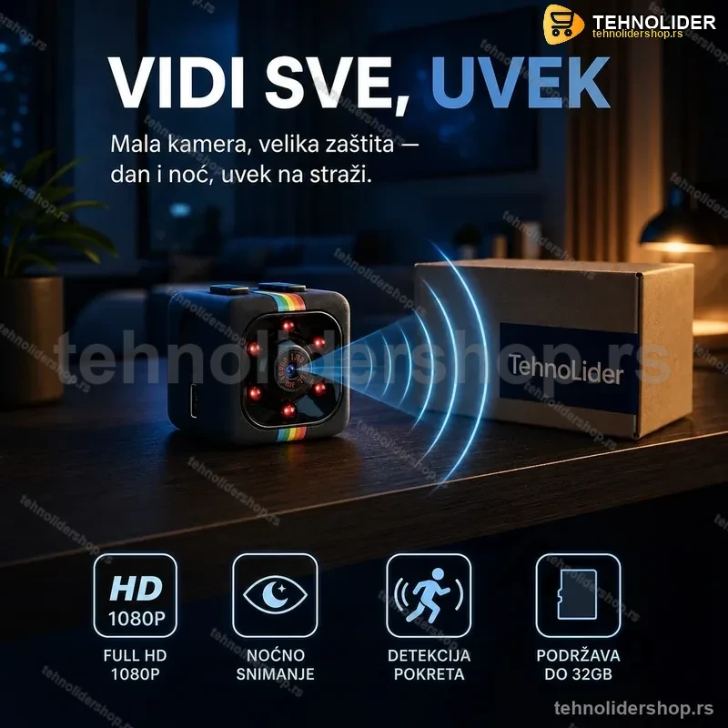 Mini Špijunska Kamera SQ11 1080P – Noćni Mod i Detekcija Pokreta Mini Špijunska Kamera SQ11 1080P – Noćni Mod i Detekcija Pokreta