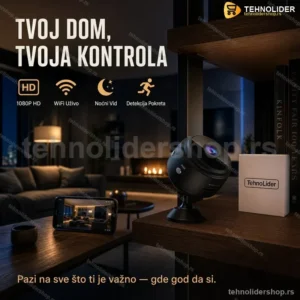 Mini WiFi Kamera A7 1080P – Diskretna Sigurnosna Kamera za Dom i Auto