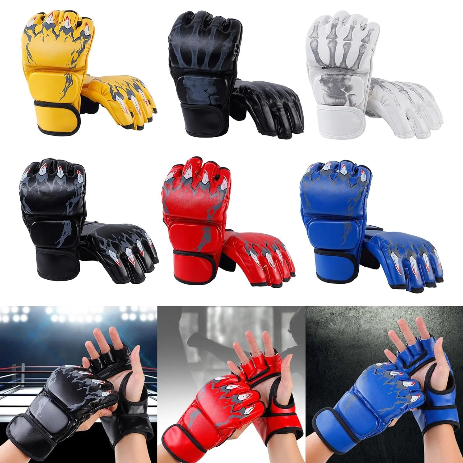 MMA rukavice bez prstiju za trening i udaranje u džak MMA rukavice - prednja strana