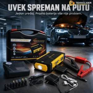 Starter Akumulatora sa Kompresorom – Mobilni Punjač i Jump Starter za Auto