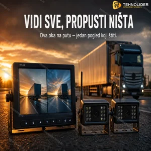 Monitor 7inci + dve wifi bezicne kamere za kamion, kombajn