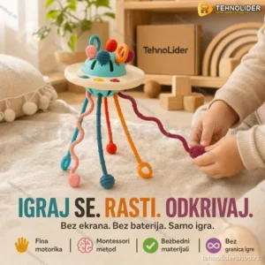 Montessori Edukativna Igračka sa Trakama za Razvoj Motorike