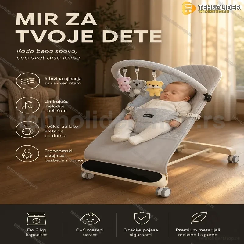 Multifunkcionalna Njihalica za Bebe sa Točkićima Multifunkcionalna Njihalica za Bebe sa Točkićima