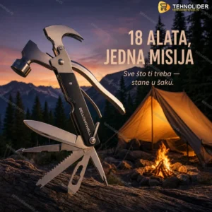 18 u 1 Multifunkcionalni Čekić — Komplet Alata za Kuću, Kampovanje i Radionicu