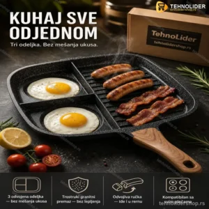Multifunkcionalni Tiganj 3u1 — Liveni Aluminijum sa Granitnim Premazom