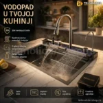 Multifunkcionalna Nerđajuća Čelična Sudopera Premium sa Funkcijom Vodopada
