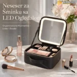 Neseser za Šminku sa LED Ogledalom – Organizovana Kozmetika Uvek i Svuda