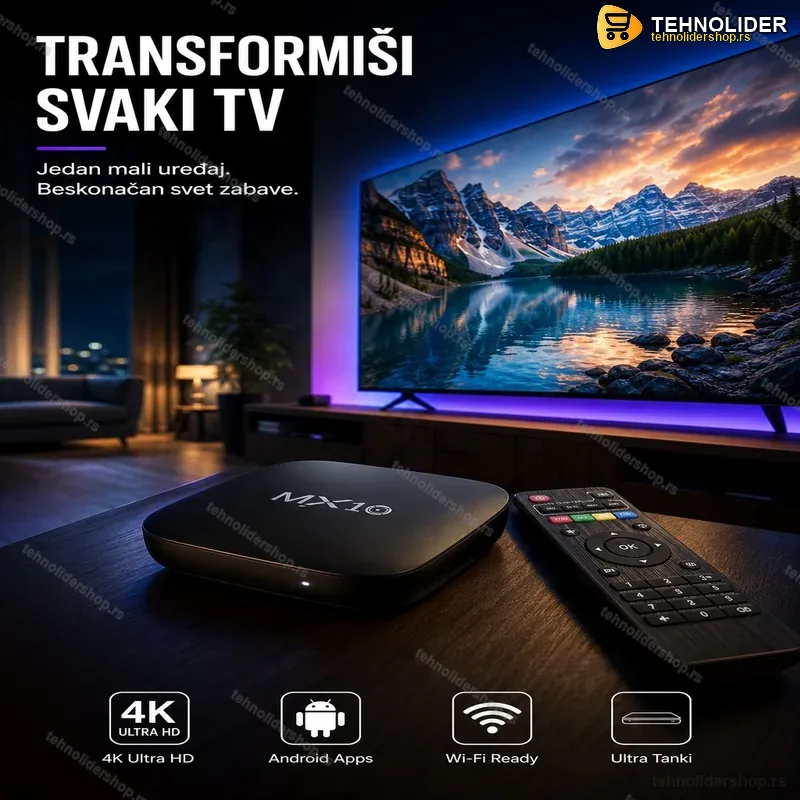 Novi model MX10 Android TV Box – smart tv tranformator Novi model MX10 Android TV Box – smart tv tranformator