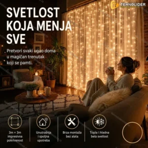 Novogodišnja LED Zavesa 3m x 3m