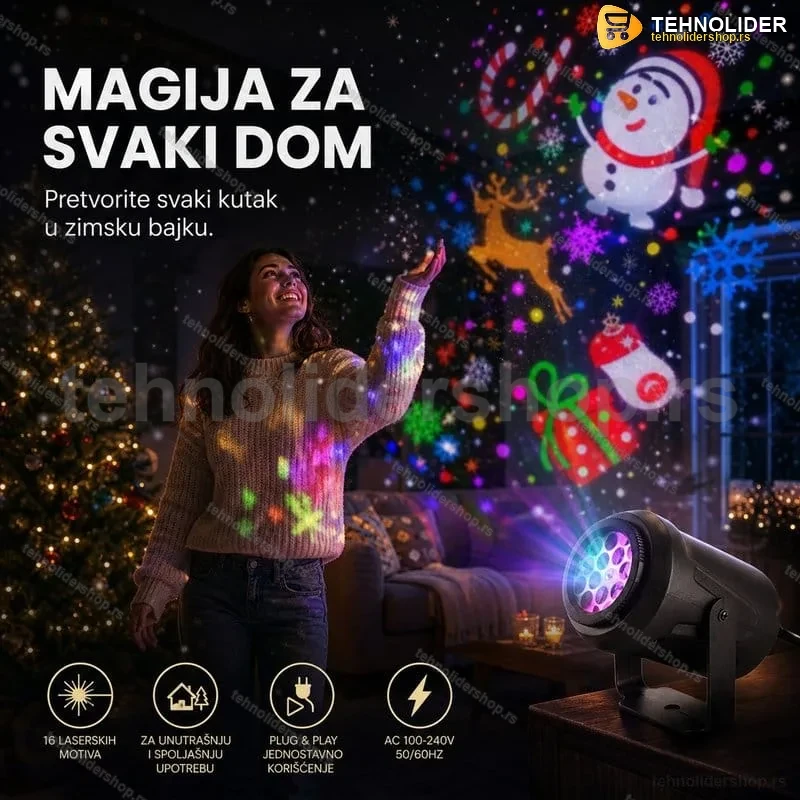 Novogodisnji laser projektor sa 16 motiva Novogodisnji laser projektor sa 16 motiva