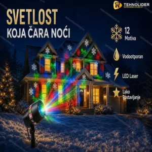 Novogodišnji vodootporni laserski projektor – 12 motiva
