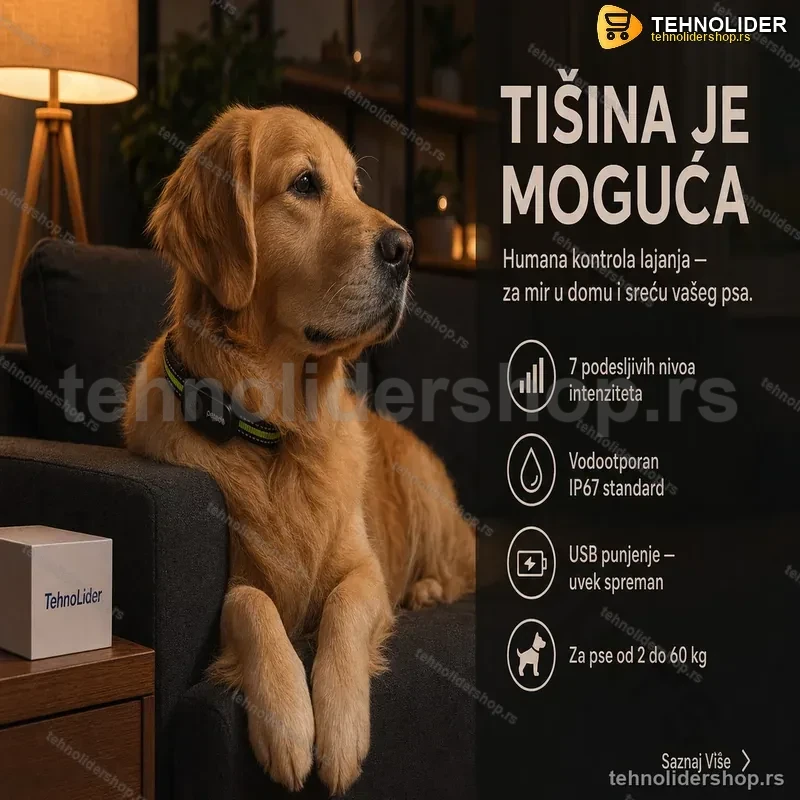 Punjiva Ogrlica Protiv Lajanja Pasa – Zvuk i Impuls, IP67 Punjiva Ogrlica Protiv Lajanja Pasa – Zvuk i Impuls, IP67
