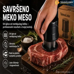 Omekšivač Mesa sa 54 Iglice od Nerđajućeg Čelika – Sočno i Mekano Meso