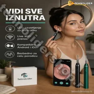 Otoskop Kamera za Uši sa LED Svetlom – Sigurno Čišćenje Ušnog Kanala