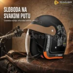 Otvorena moto kaciga sa vizirom — jet model