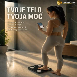 Pametna Bluetooth Vaga sa 17 Telesnih Parametara – Preciznost 0,1 kg