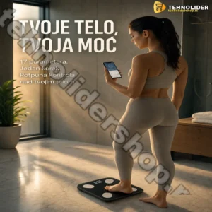 Pametna Bluetooth Vaga sa 17 Telesnih Parametara – Preciznost 0,1 kg