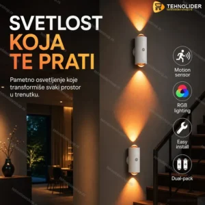 Pametne zidne lampe sa senzorom – 2 komada