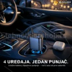 Pametni auto punjač 4u1 sa uvlačivim kablovima — 60W superbrzo punjenje za sve uređaje