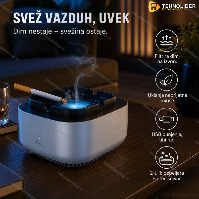 Pepeljara sa prečišćivačem vazduha - Piksla sa filterom Pepeljara sa prečišćivačem vazduha - Piksla sa filterom