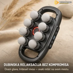 Perkusioni masažer sa 8 glava i 30 nivoa intenziteta