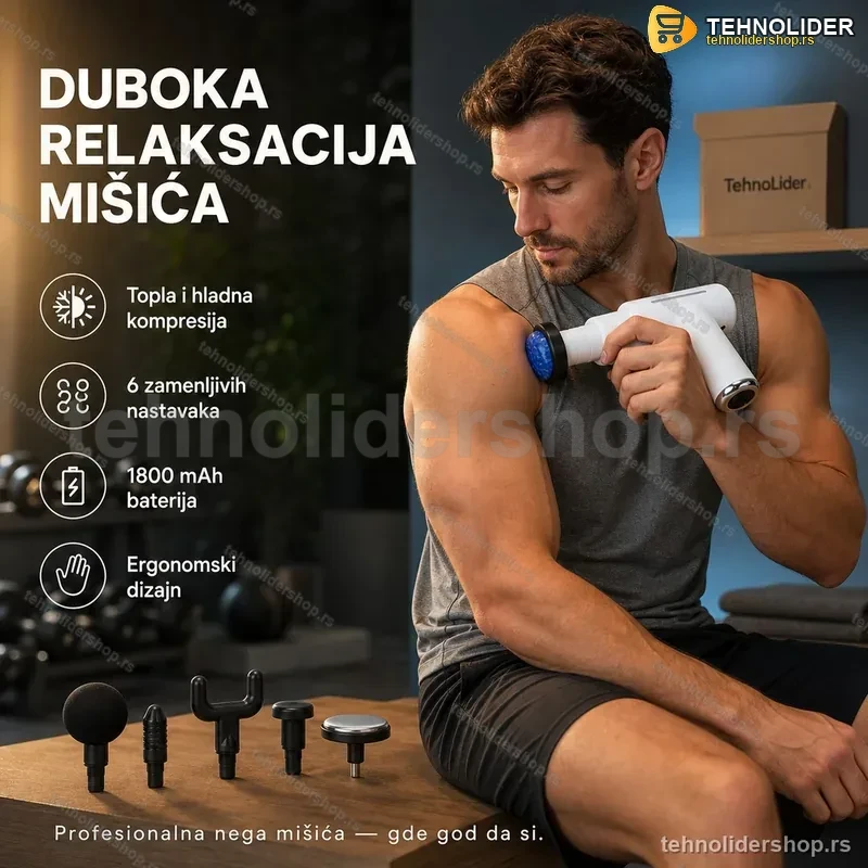 Pistolj Masažer sa Toplom i Hladnom Masažom – Duboka Relaksacija Mišića Pistolj Masažer sa Toplom i Hladnom Masažom – Duboka Relaksacija Mišića