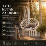Ljuljaška za terasu – pletena sa metalnom konstrukcijom