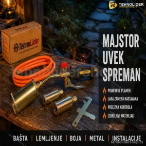 Plinski Brener sa Regulatorom, Crevom i Ključem — Komplet za Gas