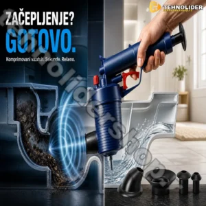Pneumatski otpušivač odvoda sa 4 nastavka