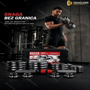 Podesive Bučice 30kg sa Šipkom – Set za Kućni i Profesionalni Trening